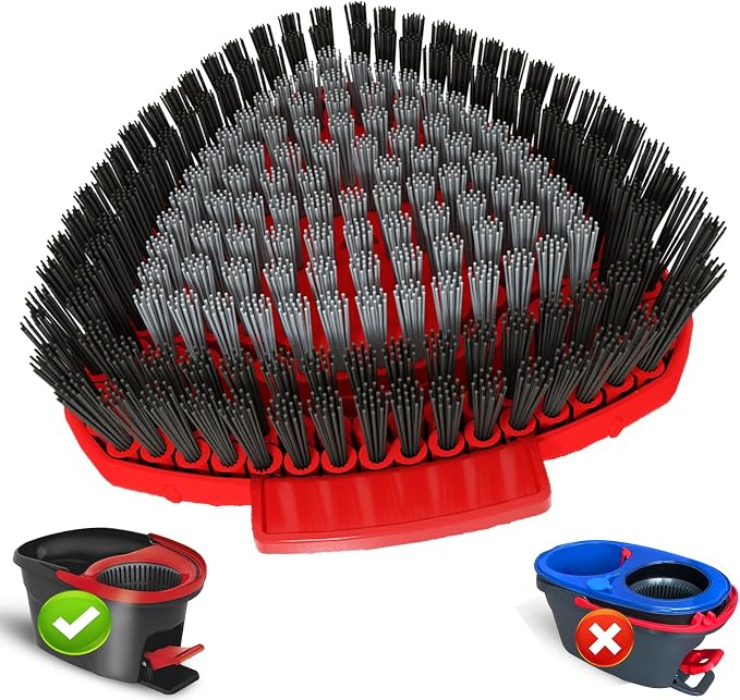 Scrubber Brush Mop Replacement Head for O Cedar EasyWring 1 Tank | Dual-Bristle Power Brush,Spin Mop Cleaning Attachment for Bathroom, Kitchen,Pool,and Various Hard Floors,easy to replace