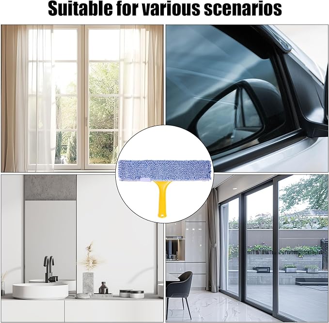 4 Pack Microfiber Window Cleaning Refill Replacement, 14" Reusable & Washable Squeegee Cloth Sleeve Compatible with MR.SIGA Window Glass Cleaning Tools Home and Office