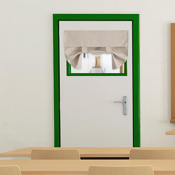 RYB HOME Classroom Door Window Cover, Privacy Sunlight Shades for Classroom Windows and Doors Cover Lockdown Shades, Room Darkening Design Blocks Views, W 24 x L 18, 1 Panel, Khaki