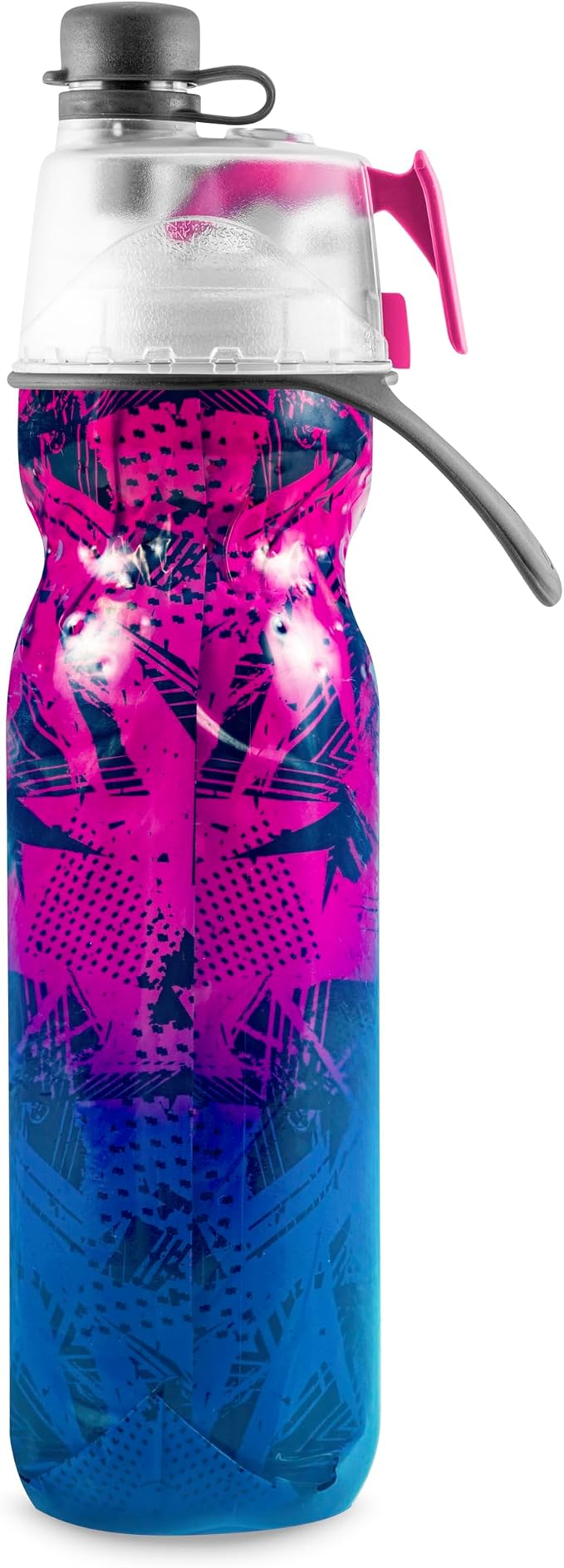 O2COOL Mist N Sip 20 oz Misting Sports Water Bottle Ombre Prism Pink