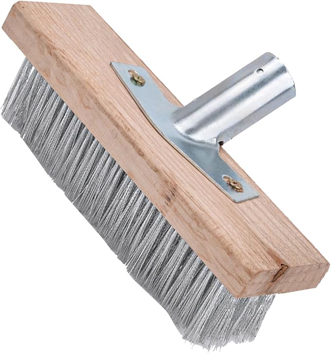 Aramox Stainless Steel Wire Deck Brush, Heavy Duty Steel Scrubber, 50cm Cleaning Tool for Decks and Garages