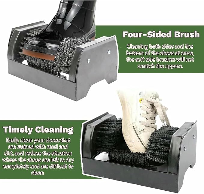Heavy Duty Boot Scrubber Brush, Mud Cleaning Tool with Handle, Outdoor Shoe Brush, Effective Mud Remover for Entryway, Farmhouse, Garden Use