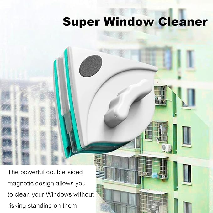 PUCHEN Double Sided Magnetic Window Cleaner, Magnetic Window Cleaning Brush, Window Wipers For Glass, Window Cleaning Tools Glasses Cleaner Cleaning Brush for High Windows
