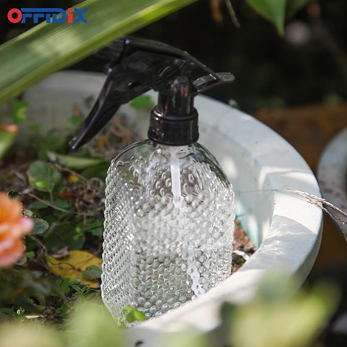 Clear Glass Plant Mister Watering Spray Bottle Adjustable Nozzle 13.5 oz | Fine Mist for Plants Glass Misters Bottle Handheld Pressure Watering Can 400ml Empty Vintage Mister for Indoor Outdoor Garden