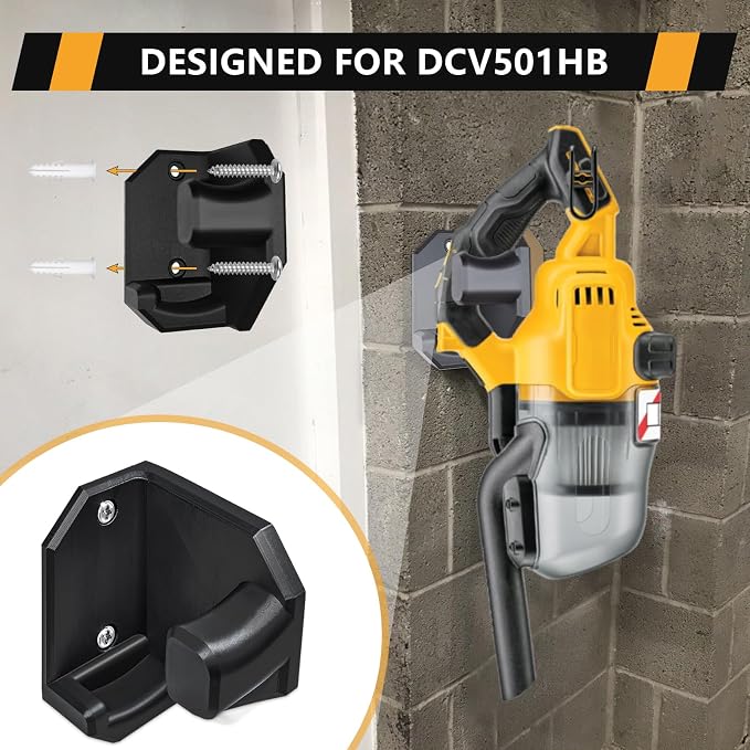 Wall Bracket for Dewalt Stick Vacuum(DCV501HB), Wall Mount Holder for 20V Cordless Stick Vacuum, Accessories for Dewalt Vacuum