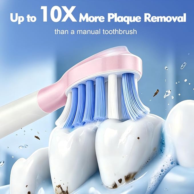 BrightDeal Replacement Heads for Philips Sonicare ProtectiveClean 4100 5100 6100 DiamondClean 9500 ExpertClean 7500 FlexCare HealthyWhite Electric Sonic Toothbrush C3 G3 W3 C2 G2, LightPink, 6 Pack