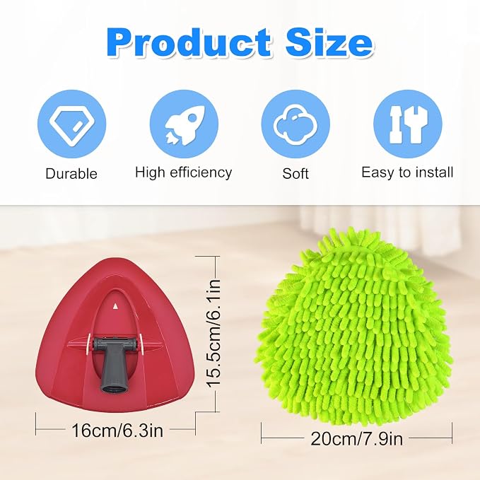 Spin Mop Replace Head, Base, Mop Replacement Head for O Cedar EasyWring 1 Tank System 4 Microfiber Refills, 1 Mop Head Base(4Green)
