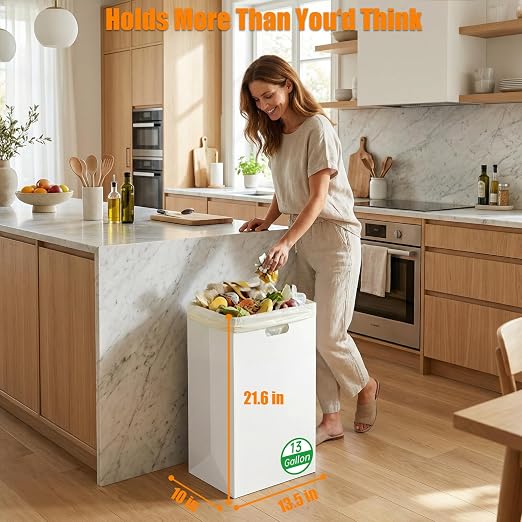 Hongmed Disposable Trash Can for Parties, 13 Gal Pop-up Paper Garbage Bins, Heavy-Duty Recyclable Cardboard Receptacle for Birthday, Wedding, BBQ, Holiday Cleanup, Holds 50+ Cans, 4 Pack