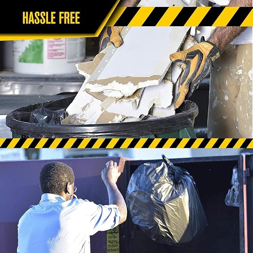 Ultrasac 33 Gallon Trash Bags - (Huge 100 Pack/w Ties) - 39" x 33" Heavy Duty Large Professional Quality Black Garbage Bags - Extra Strong Plastic Trashbags for Home, Kitchen, Lawn, and Other