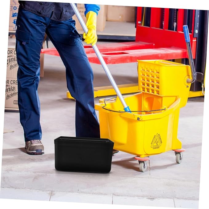 NOLITOY Large Capacity Janitorial Cart Bin for Hospitals and Restaurants Sturdy Plastic Housekeeping Cart Utility Bin Easy Cleaning and Maintenance Portable Black Replacement Bucket