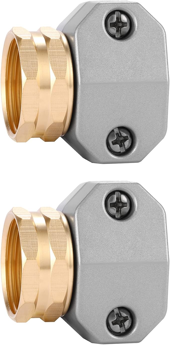 Zinc and Aluminum Female Coupling, Fits All 5/8-Inch and 3/4-Inch Garden Hose Repair Fitting, 2 Pack | Fits All 5/8-Inch and 3/4-Inch Garden Hose Repair Fitting