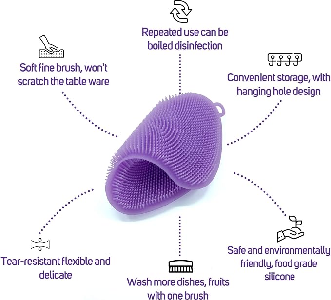 Silicone Sponges Kitchen, Sponges for Dishes 3 Scrub Dish Sponges Kitchen Cleaning Sponges