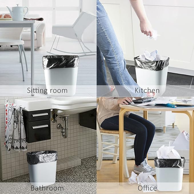 Teivio 3 Gallon 260 Counts Small Trash Bags Garbage Bags, Bathroom Trash Can Bin Liners, Small Plastic Bags for Home Office Kitchen (Black)
