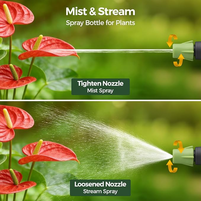 T4U Pump Sprayer 0.5 Gallon, Garden Spray Bottle with Short Nozzle | Hand pressure sprayer with adjustable brass nozzle for plant watering, lawn care, fertilizing, pest control and home cleaning