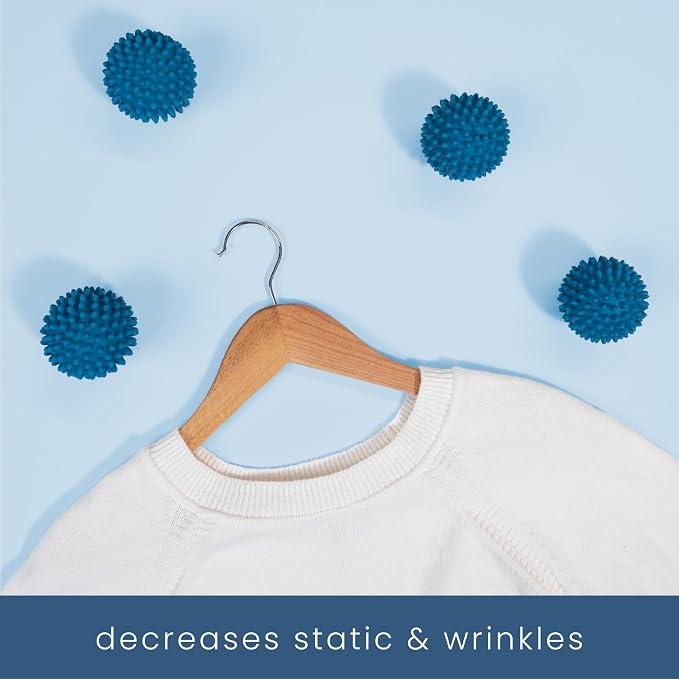 S&T INC. Reusable Plastic Dryer Balls, 6 Pack, 2.5" Diameter, Dark Blue | Dryer Balls, Fabric Softener for Laundry, Reusable, Cut Down Dry Time, Replaces Dryer Sheets