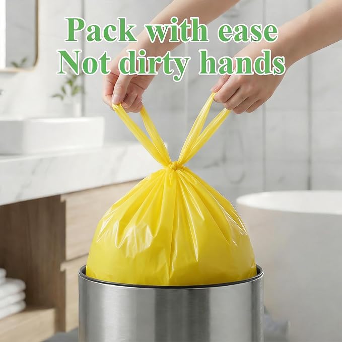 2 Gallon Small Bathroom Trash Bags - Colorful Biodegradable With Handles Mini Garbage Bags 100 Count Unscented Kitchen Car Office Little Wastebasket Liners 7.5 Liter Strong Thick Bulk Vincereon