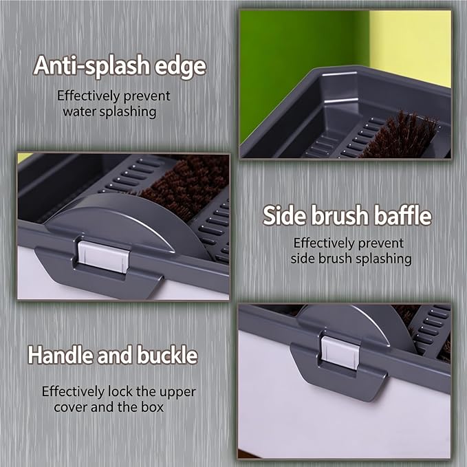 Outdoor Boot Scrubber & Shoe Cleaner - Non-Electric Mud & Dirt Removal Brush with Water Tank, Separate Design for Indoor/Outdoor Use, Footwear Types