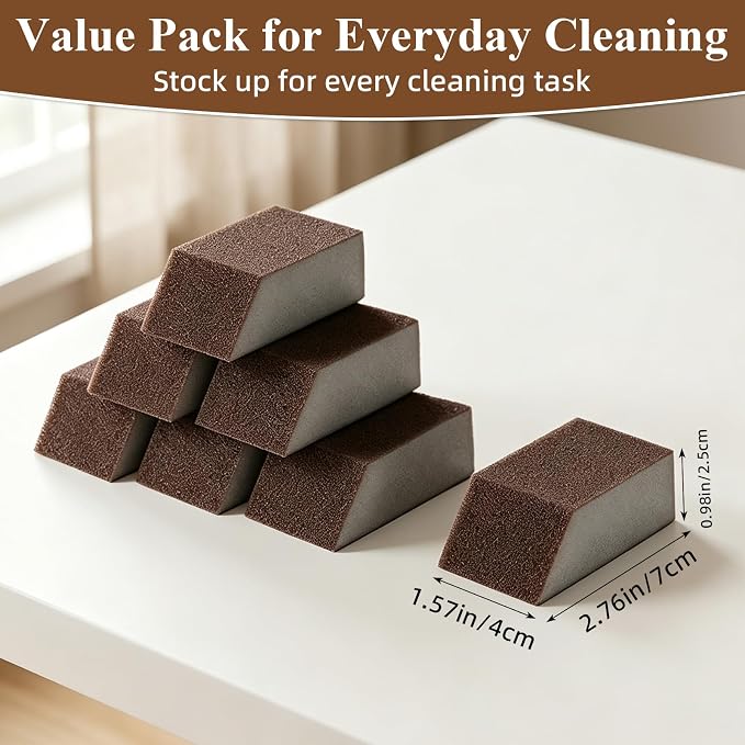 6 Pcs Cleaning Magic Erasers,Magic Eraser Sponge | Heavy-Duty Carborundum Sponge Removes Rust, Burnt Food and Grease for Kitchens, Bathrooms and Household Cleaning