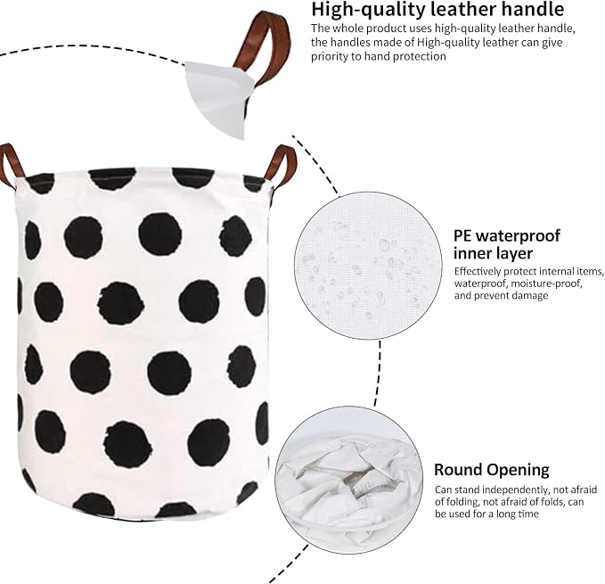 Collapsible Laundry Basket in Bedroom Waterproof Laundry Hamper in Bathroom Large Laundry Bag in College Dormitory Cloakroom Livingroom Nursery Organizer Toy Bin