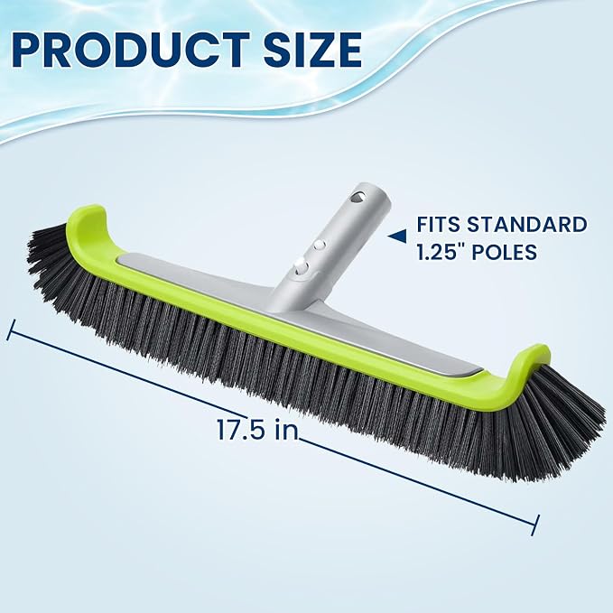 Sepetrel 17.5" Pool Brush Head for Cleaning Walls,Heavy Duty Inground/Above Ground Swimming Pool Scrub Brushes with Premium Strong Bristle & Reinforced Aluminium Back