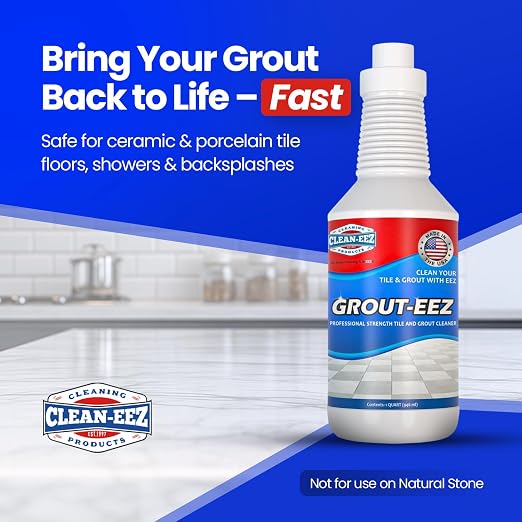 Clean-eez Grout-eez Super Heavy-Duty Grout Cleaner - Powerful Tile and Floor Stain Remover for Bathroom, Kitchen, and More - 32 oz.