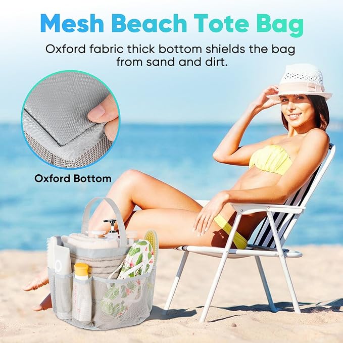 EUDELE 2 Pack Mesh Shower Caddy Portable for College Dorm Room Essentials, Shower Caddy Dorm with 9-Pocket Large Capacity,Shower Bag for Beach,Swimming,Gym All Black+All Grey