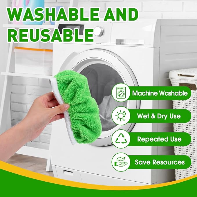 8Pcs Reusable Microfiber Mop Pads Compatible with Swiffer Sweeper,Replacement Dry Sweeping Cloths & Wet Mopping Pads Refills,Washable Mop Pads for Multi-Surface Floor Cleaning
