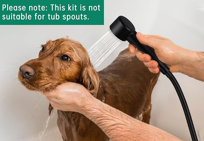 High Pressure3 Mode Dog Shower Attachment with ON/OFF Switch | 3 Spray Modes, With ON/OFF Switch, Extra Long Hose, Easy to Install, No-Drill Hook Mount