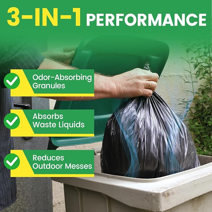 5LB Garbage Can Deodorizer & Liquid Waste Absorber | Absorbs moisture from wet waste and helps control odors in outdoor bins, trash cans, dumpsters, and waste containers.