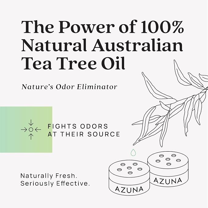 Azuna All-Natural Odor Remover Gel Refill Pouch | Air Purifier with Tea Tree Oil | Plant-Based & Long Lasting | For Pet Odors, Smoke & Strong Odors | Natural Scent, 24 oz | Plant powered air freshener with Australian tea tree oil, long lasting freshnes...