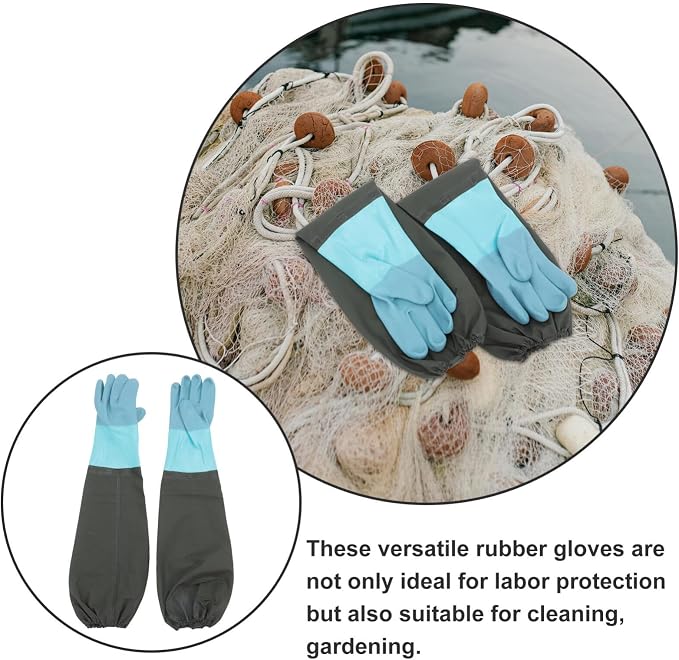 iplusmile 1 Pair Long Shoulder Length Cleaning Gloves Heavy Duty Waterproof Gardening Gloves