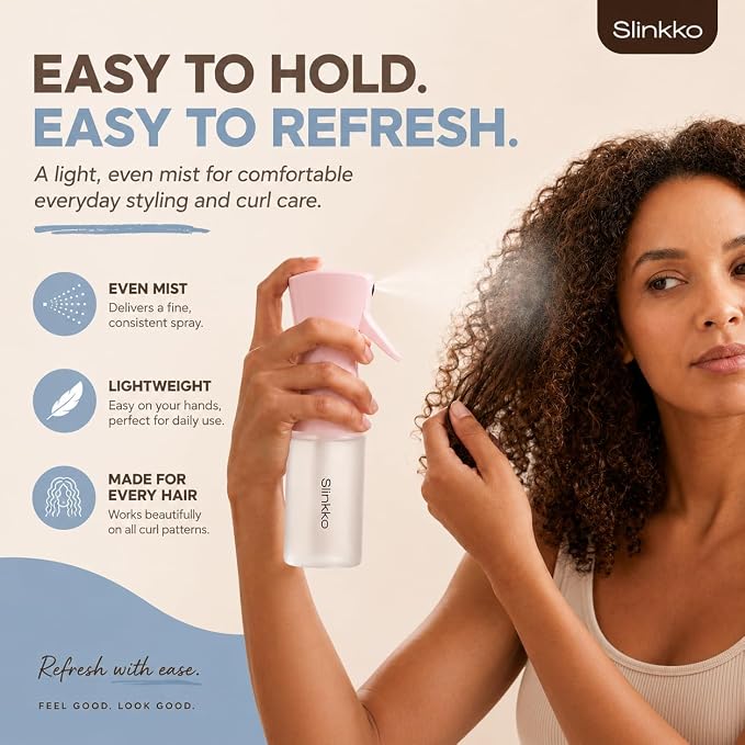 Mist Continuous Spray Bottle 150ml, Rose Clay | Ultra Fine Continuous Mist, Leak Resistant, Refillable, For Styling, Plants & Cleaning, Ergonomic Design