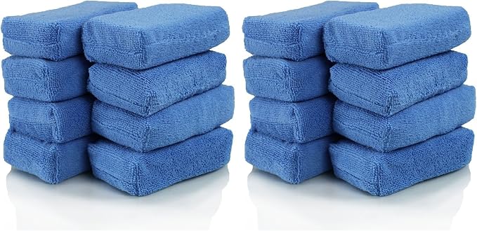 Chemical Guys Premium Grade Microfiber Applicator Pads - Ultra-Soft Foam Core,Safe for Sealants,Tire Dressings,Interior and Exterior Detailing,Car,Truck,SUV,RV,Motorcyle Care,(Pack of 16)