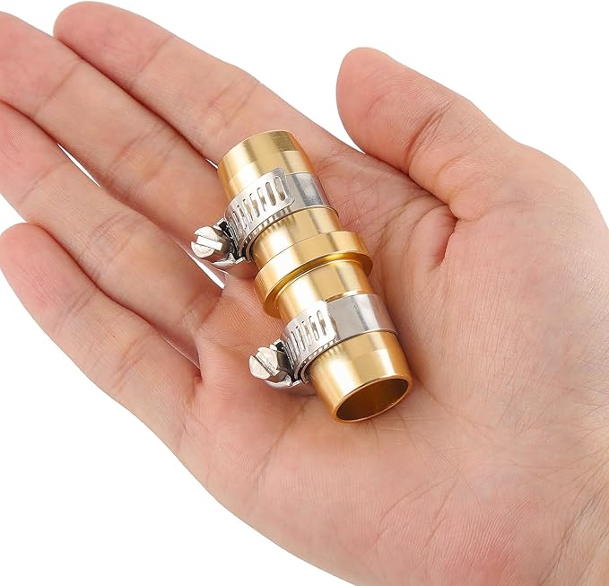 2 Pack Garden Hose Connector Repair Mender Kit with Stainless Clamp,Fits 3/4"-5/8" Water Hose Repair Fitting | Fits 3/4"-5/8" Water Hose Repair Fitting