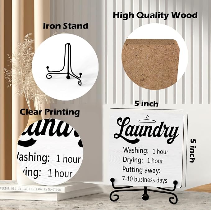 Laundry Room Sign, Washing Room Desk Decor, Laundry Sign, Farmhouse Shelf Decor, 04
