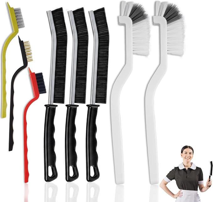 8 Pcs Crevice Cleaning Brush Set – Hard Bristle Cleaning Tools for Grout, Gaps & Narrow Spaces – Multi-Purpose Grout Brush, for Cleaning Bathroom, Shower, Window Tracks, Kitchen | Multi-Purpose Grout Brush for Bathroom, Shower, Window Tracks & Kitchen ...