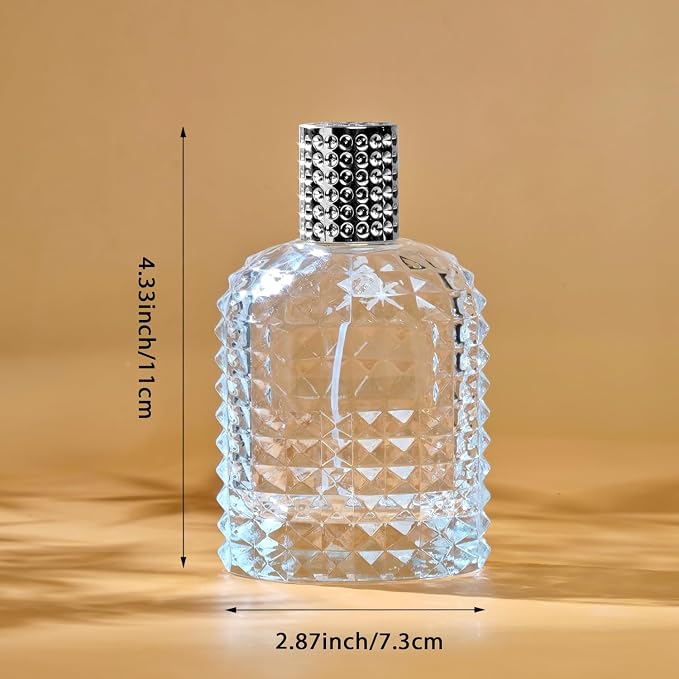 100ml/3.4Oz Glass Spray Perfume Bottle Empty Cologne Atomizer | Refillable Perfume Spray Bottle Container with 3 Kinds of Dispenser