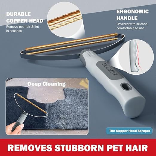 Pet Hair Remover 3-Pack, Reusable Dog & Cat Hair Removal Tools, Lint Shaver | Remove Stubborn Pet Hair, Multi-Fabric Safe, Fur & Lint Cleaner for Couch, Carpets, Cat Trees, Car Mats, Furniture, Pet Bed