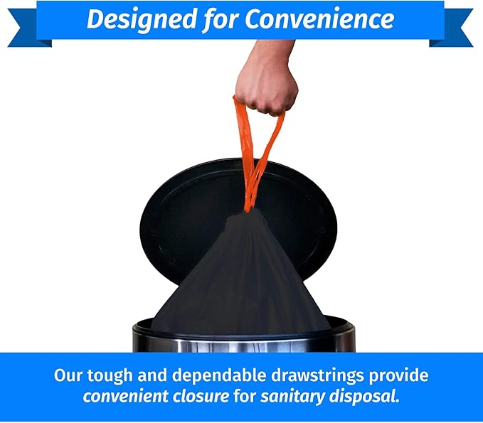 Reli. 39 Gallon Trash Bags, Drawstring | (100 Count) Large 39 Gallon Heavy Duty Drawstring Trash Bags | Garbage Bags, 39Gal Capacity, Lawn Leaf (39Gal, Black)