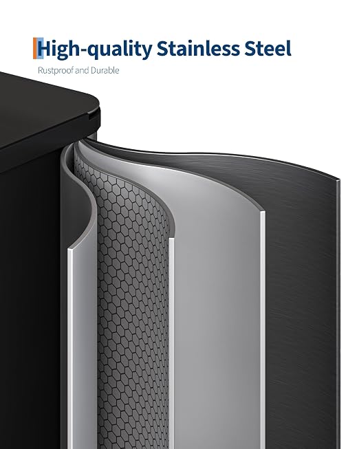 GarveeHome 60 L/16 gal Kitchen Trash Can,2×8 gal Pedal Trash Bin with Removable Baskets,Stainless Steel Garbage Can for Kitchen Office Restaurant School Hospital