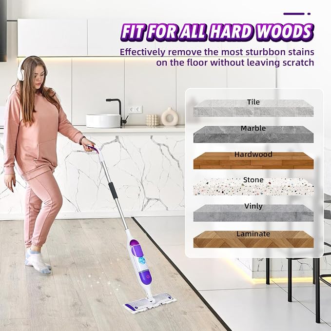 40 Count Disposable Mop Pads Refills Compatible with Swiffer® Power Mop™ | Unscented & Thickened, Wet and Dry Use, Deep Scrubbing Strips, High Absorbency, Multi-Surface Refills Pads for Floor Cleaning