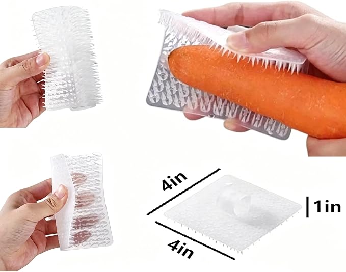 5 PCS Multi-Functional Plastic Cleaning Tool with Finger Strap | Flexible Fruit & Vegetable Scrubber Brush, Soft Dishwasher Sponge, For Home Kitchen Cleaning, Cleaning Brush