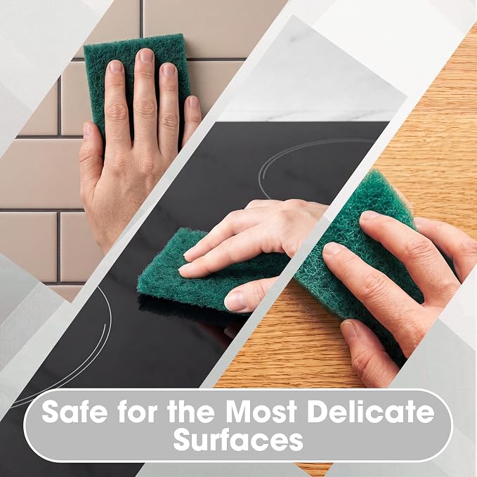 Eccliy 40 Pcs Non Scratch Scrubbing Pad Reusable Kitchen Dish Scrubber Scouring Sponge Pads Multi Purpose for Kitchen Household Cleaning Supplies, 10 x 4 Inch (Green)