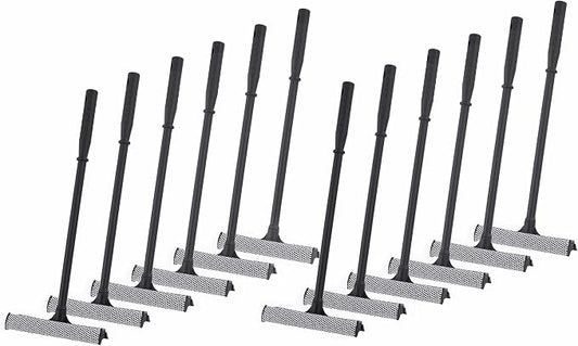Matthew Cleaning All Purpose Window Squeegee Window Cleaner Tool,Car Squeegee Windshield Cleaning Sponge and Rubber Squeegee,2-in-1 Window Cleaner Sponge(8'') and Soft Rubber with Pole 20’’(12Pack)