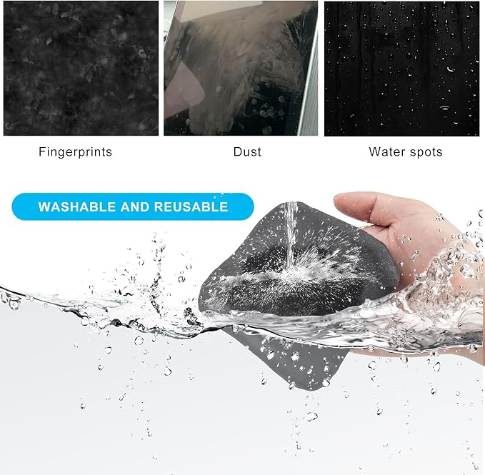 Ohleats Car Screen Cleaner, Microfiber Cleaning Pad | Lint-Free & Scratch-Safe, Glove-Style Wear, Wet/Dry Dual-Use, Foldable Portable, For Car/Phone/Tablet/Laptop/TV