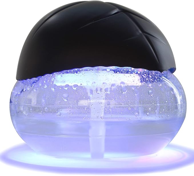Water-Based Purifier Air Washer, Air Revitalizer & Freshener, Air Fresher with 7 LED Color Changing Light for Rooms (Black)