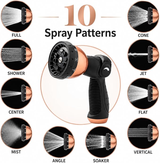 Heavy Duty Water Hose Sprayer Nozzle for Garden Hose | High Pressure Spray Nozzle Hose Attachment, Hand Sprayer Water Nozzle for Lawn & Garden Sprayers, Car Washing