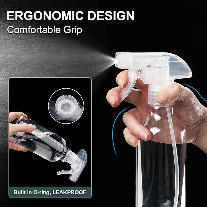 12oz/350ml Plastic Spray Bottles 1 Pack, Adjustable Mist/Stream