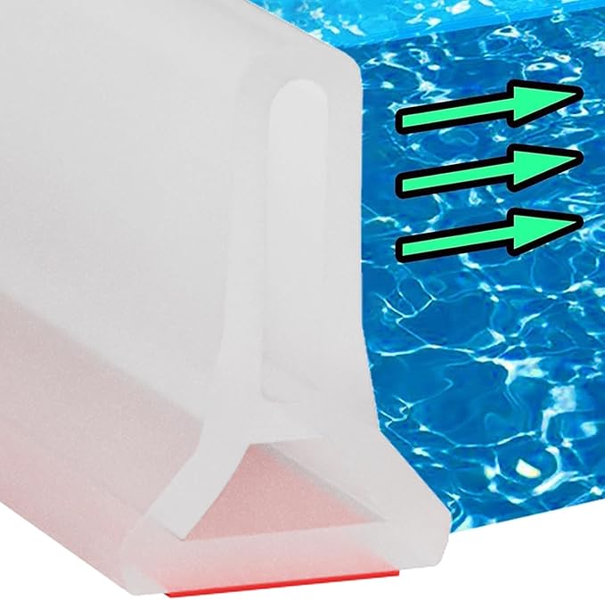 Hi-Na 3ft/5ft/6ft/8ft10ft Collapsible Shower Threshold Water Dam Water Barrier for Shower and Water Stopper Keeps Water Inside Water Threshold for Wet and Dry Separation (3ft, Clear)