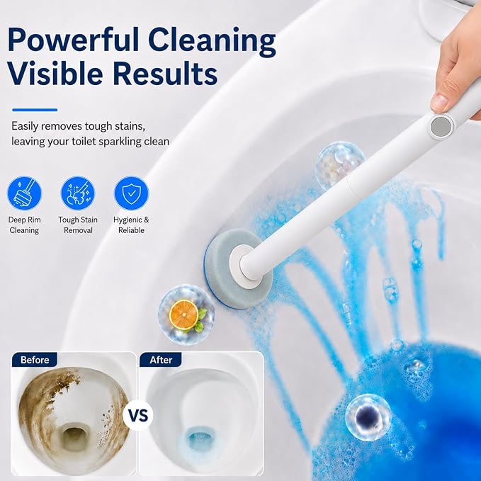 UFORU Toilet Wand Refills, 36 Count Disposable Toilet Brush Refill Pads | Preloaded Cleaner, Water-Activated Formula, Tough-Stain Scrubbing, Bathroom and RV Use, Fits Most Brands, No Handle or Caddy